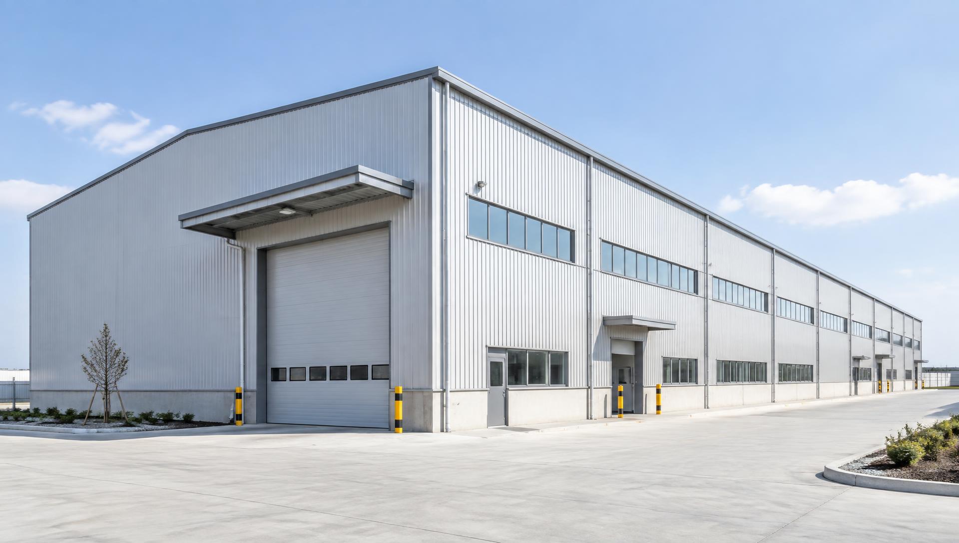 Delivered industrial steel building